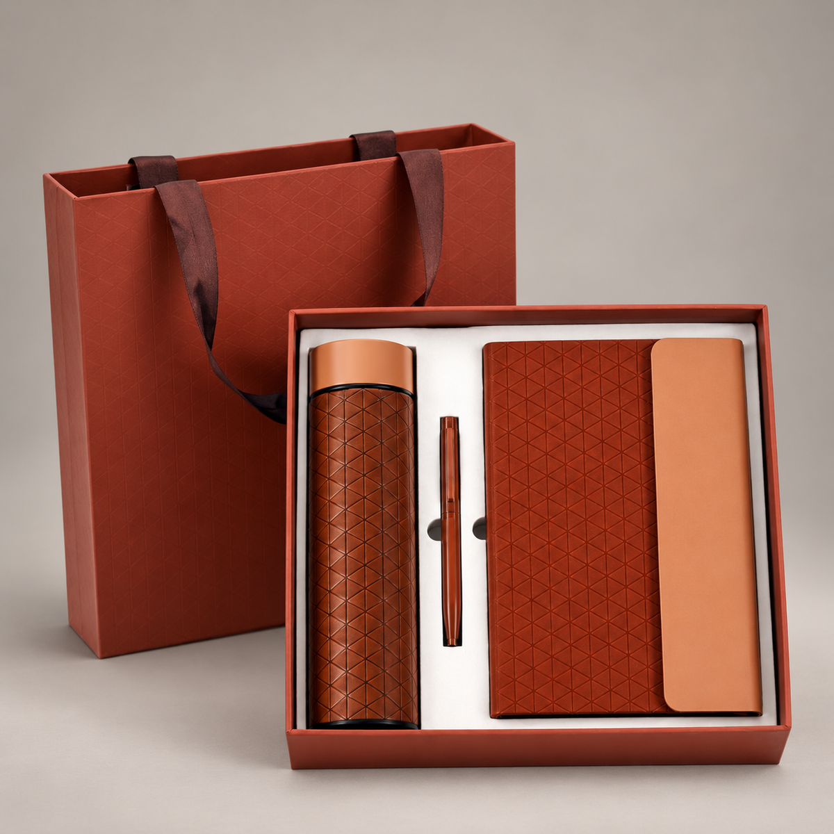 Corporate gift set 387: Diary, Pen, Bottle