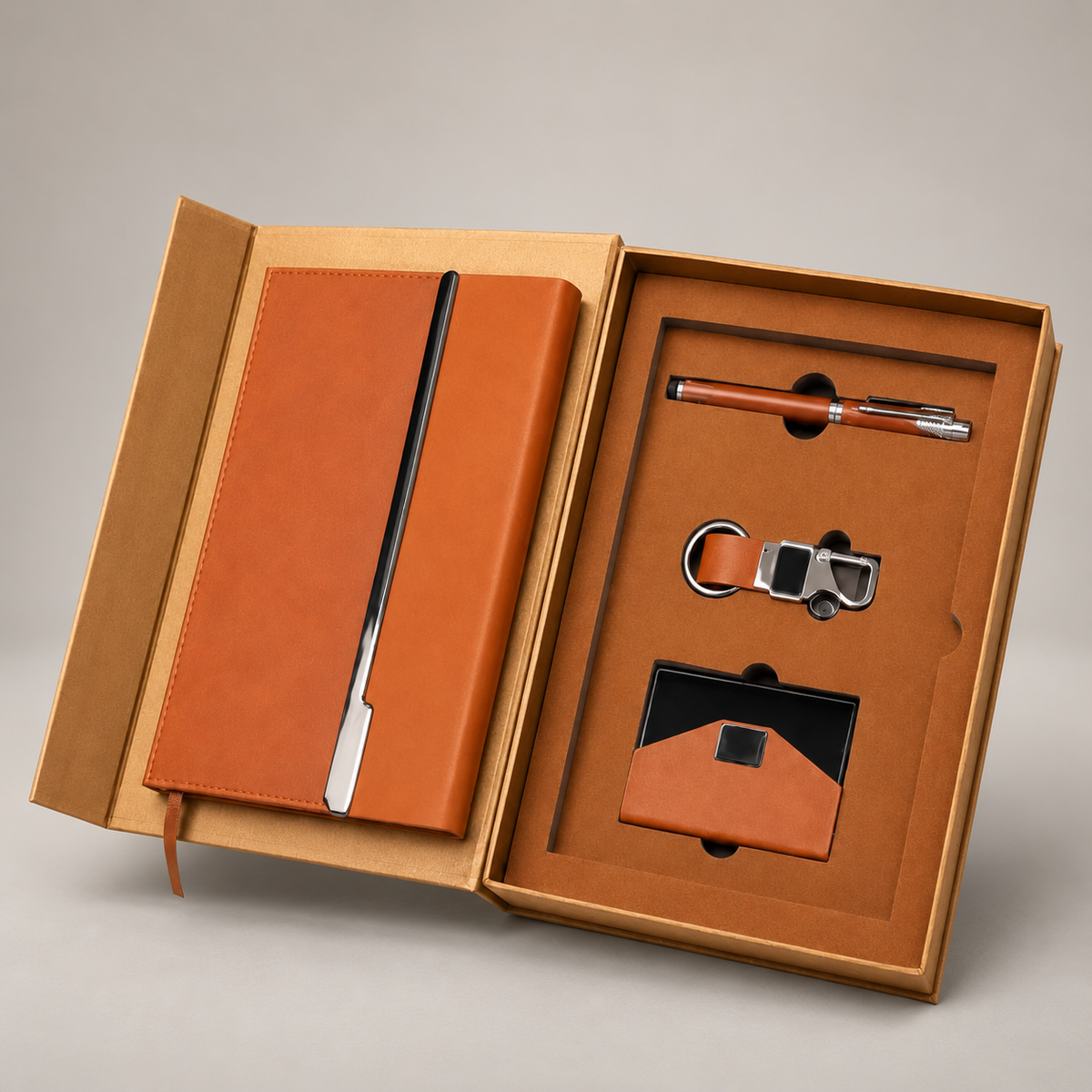 Corporate gift set 388: Pen, Diary, Keychain & Cardholder