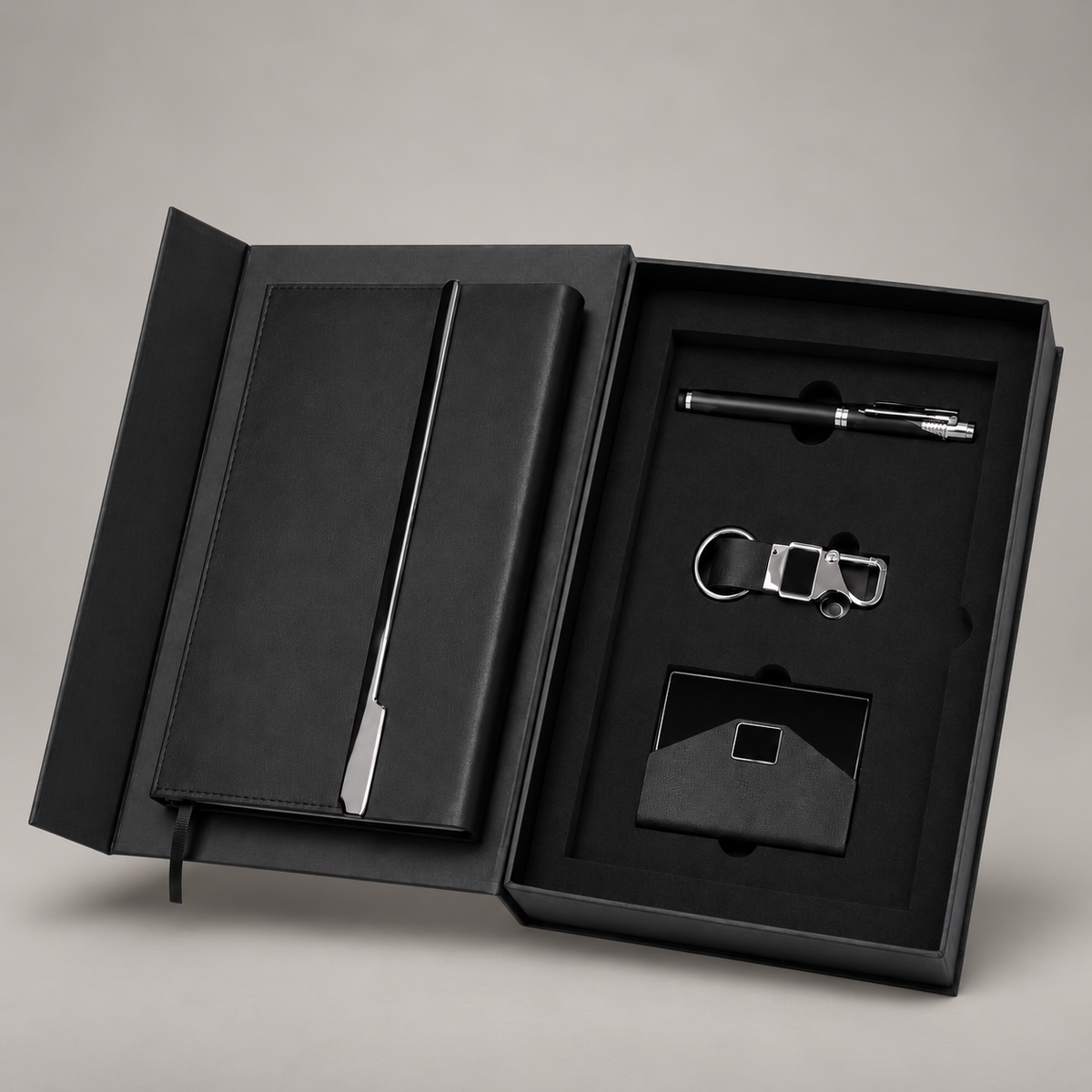 Corporate gift set 389: Pen, Diary, Keychain & Cardholder