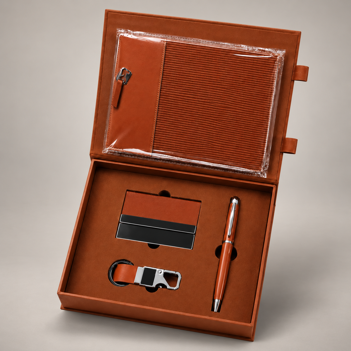 Corporate gift set 390: Pen, Diary, Keychain & Cardholder