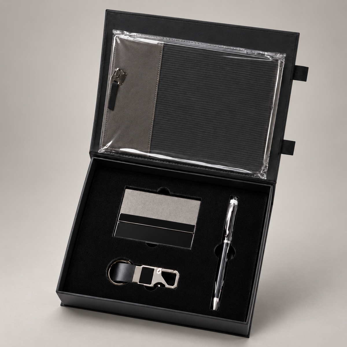 Corporate gift set 391: Pen, Diary, Keychain & Cardholder