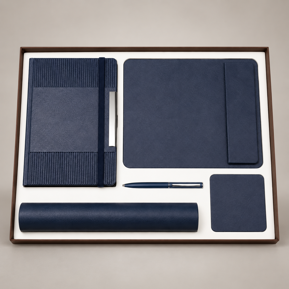 Corporate gift set 398: Diary, Pen, Coasters, Mousepad, & Deskmat