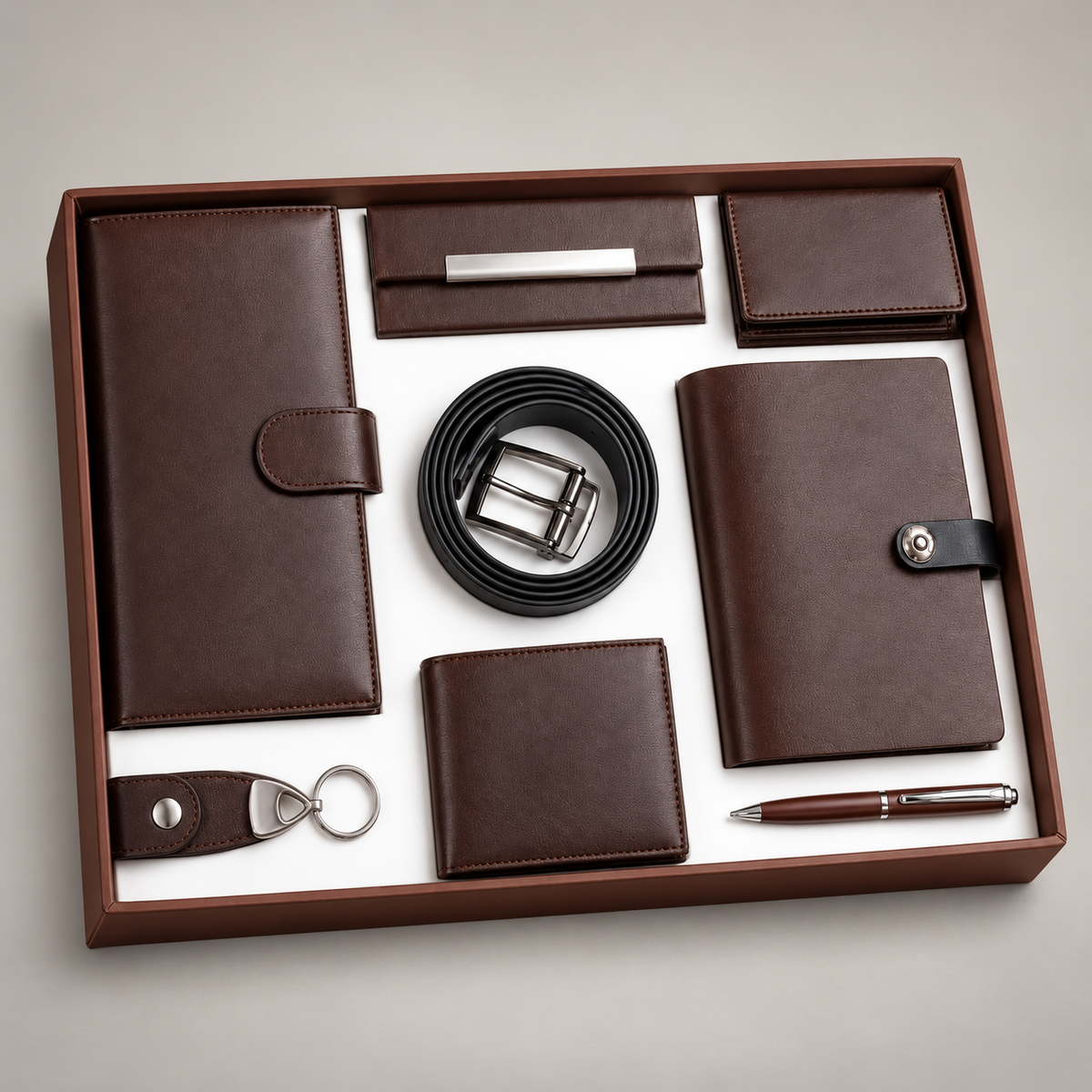 Corporate gift set 399: Diary, Pen, Keychain, Cardholder, Wallet, Belt, Chequebook Holder, Utility Pouch