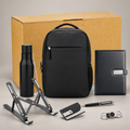 Corporate gift set 407: Backpack, A5 Notebook, Metal Ball Pen, 750 ml Steel Bottle, Laptop Stand, Cardholder & Keychain