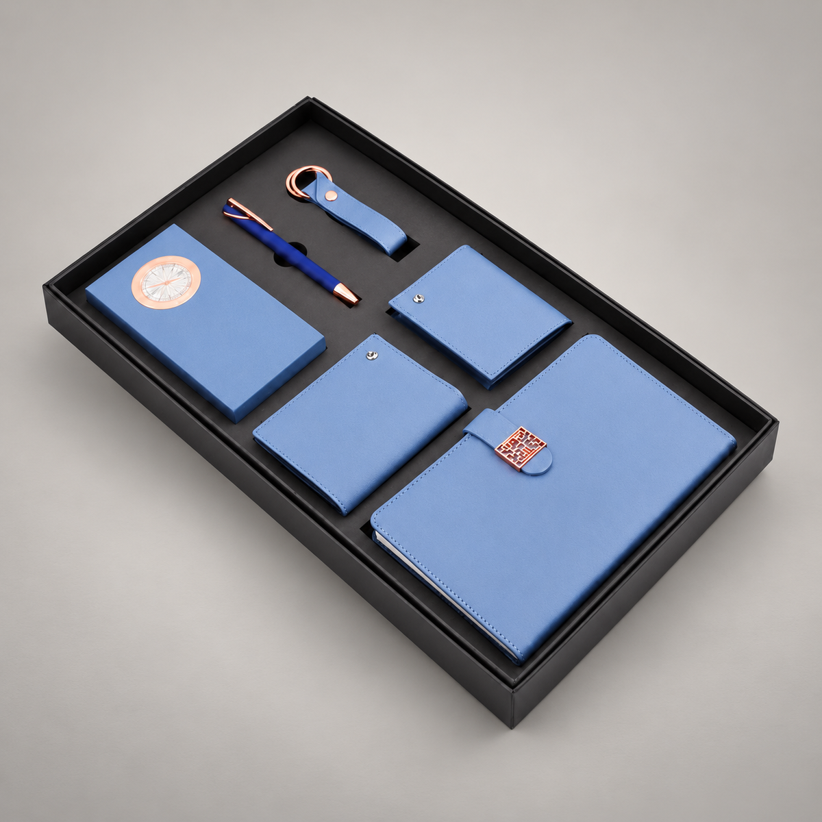 Corporate gift set 409: Diary, Pen, Keychain, Cardholder, Wallet, Desktop Watch
