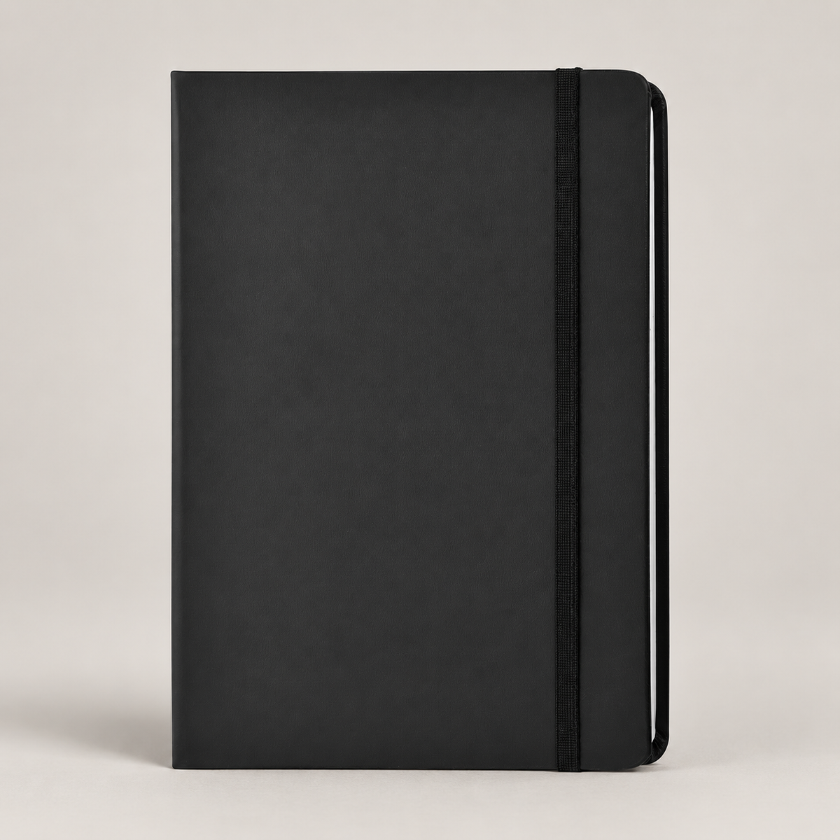 Black Elastic Band A5 Notebook — D138