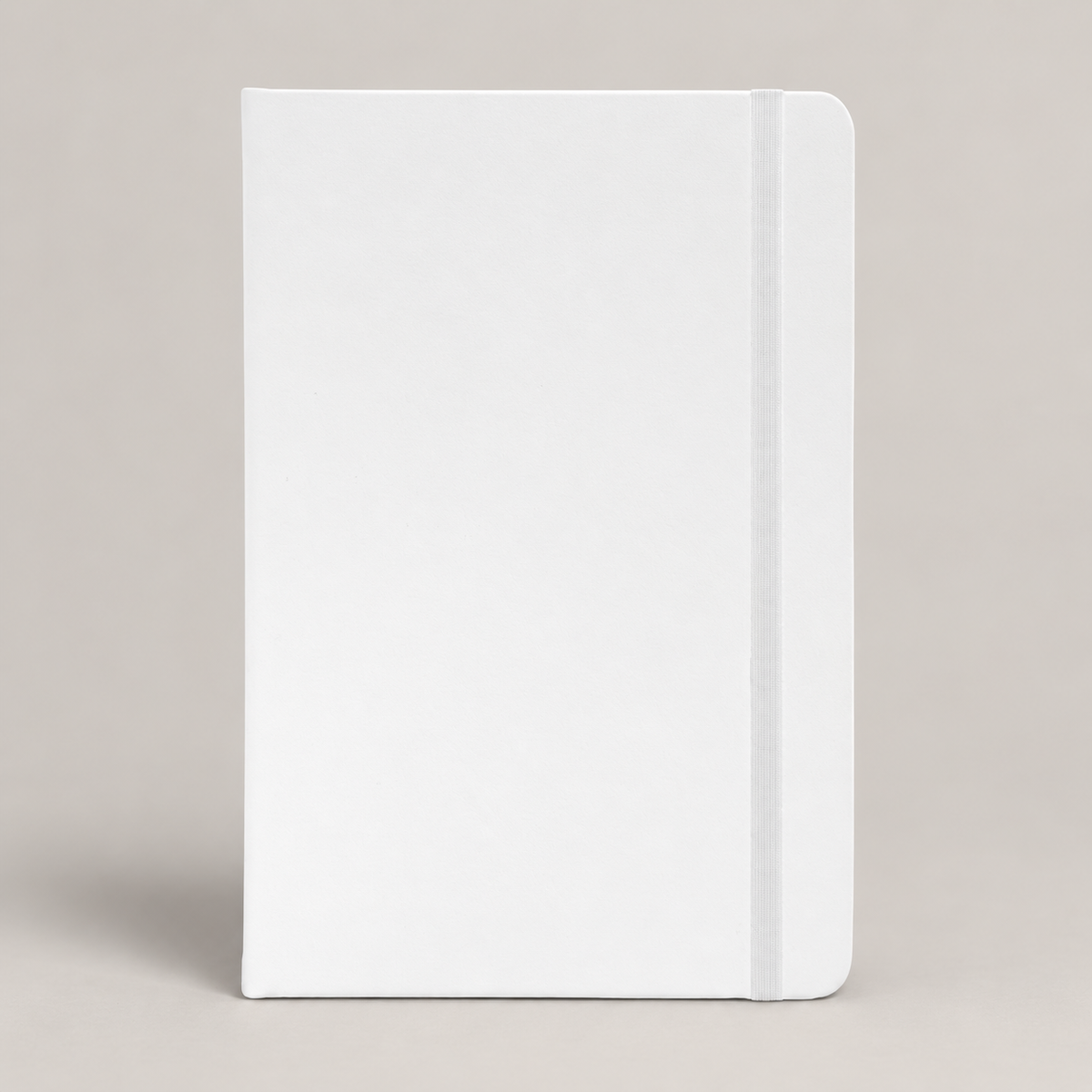 White Elastic Band A5 Notebook — D141