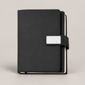 Black Silver Plate Clasp A5 Notebook — D145