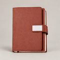 Brown Silver Plate Clasp A5 Notebook — D146