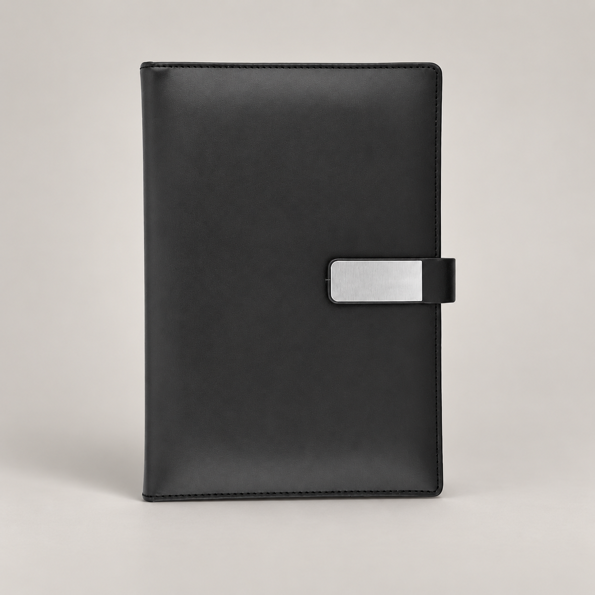 Black Silver Plate A5 Notebook — D159