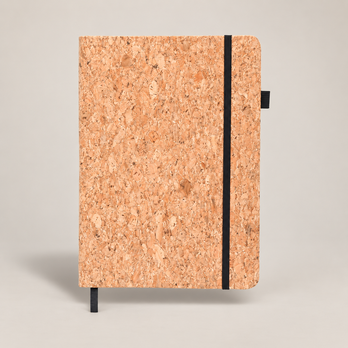 Cork Cover Elastic Band A5 Notebook — D185