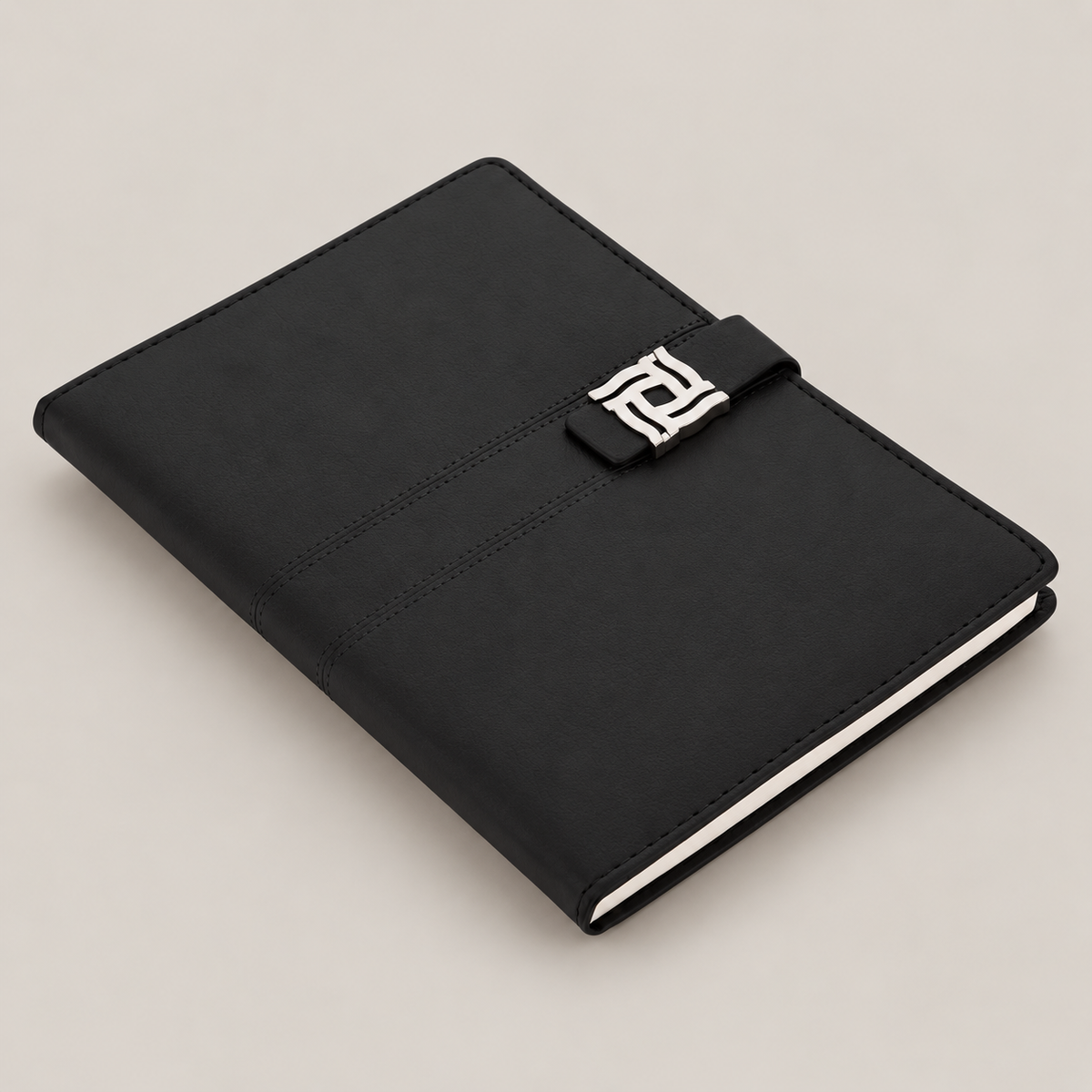 Black Decorative Clasp A5 Notebook — D209