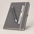 Grey A5 Notebook with Plastic Pen — D211