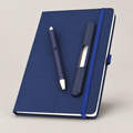 Navy A5 Notebook with Plastic Pen — D213