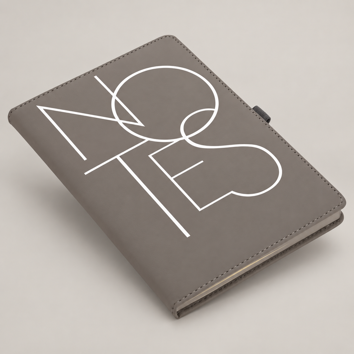 Taupe Printed Cover A5 Notebook — D244