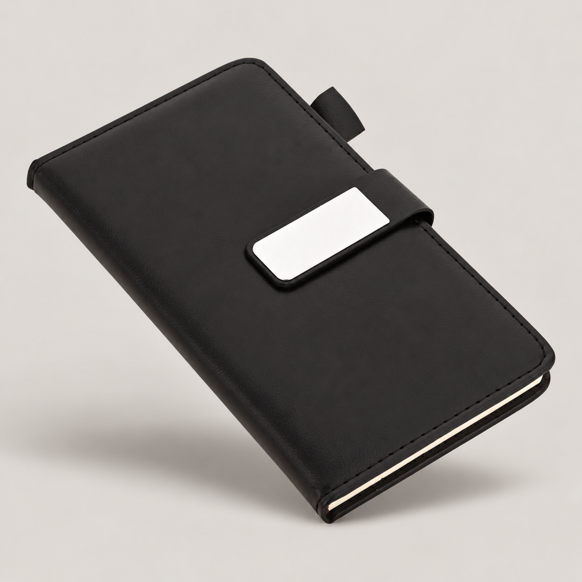 Black Magnetic Flap A5 Notebook — D246