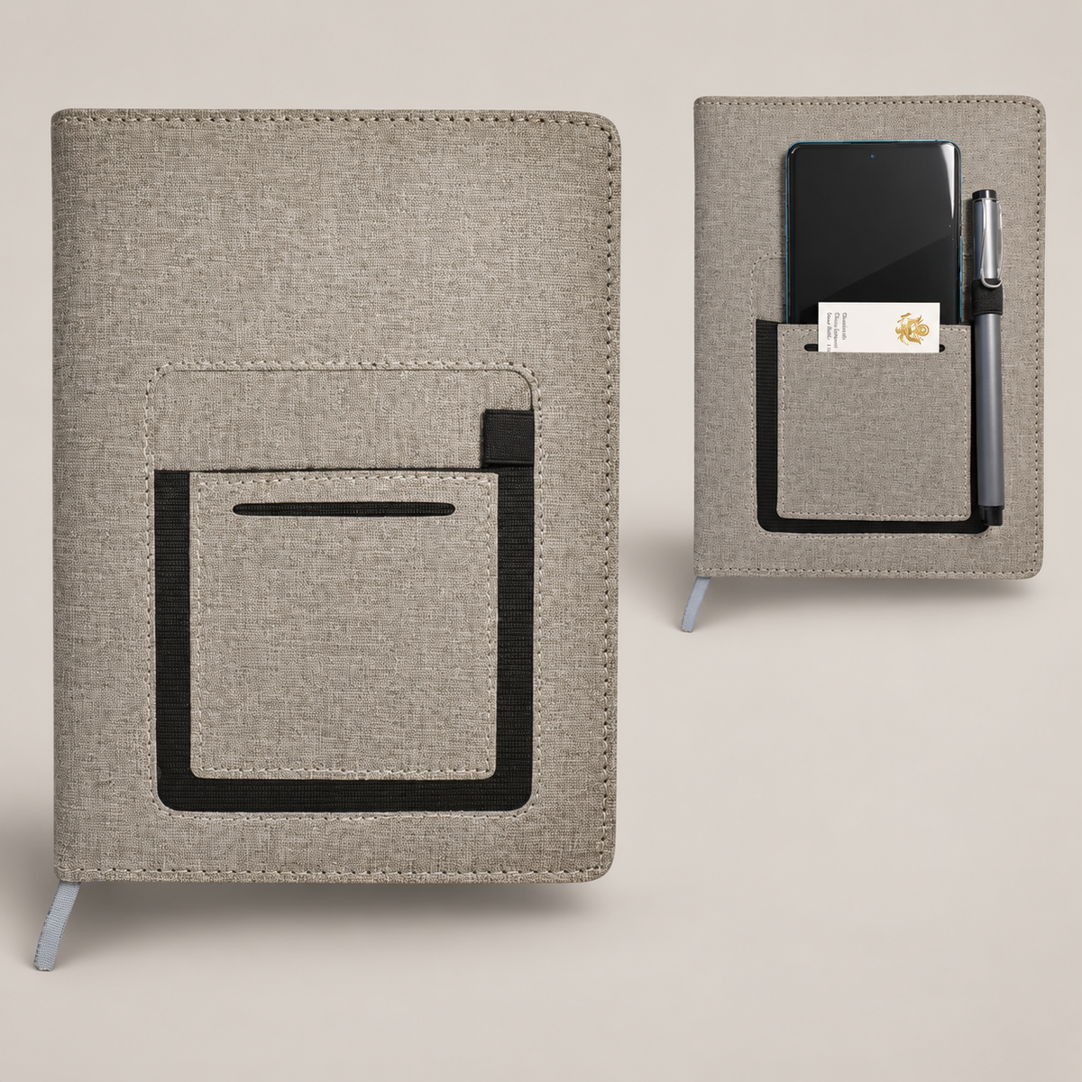 Grey Pocket A5 Notebook — D254