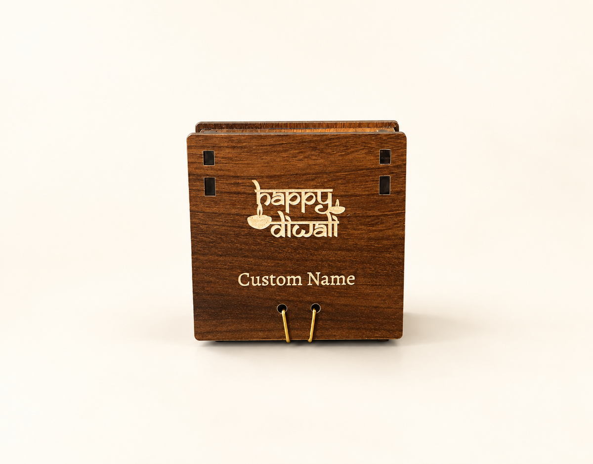 4 Cavity MDF Diwali Box — closed view