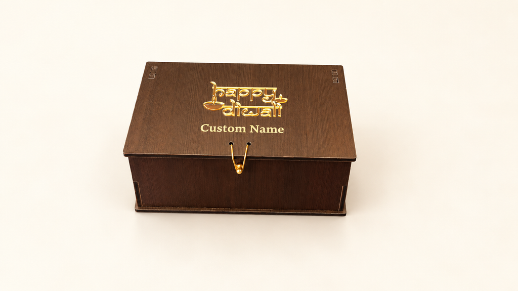 Horizontal Prelam MDF Diwali Box + 2 Glass Jars (100gm) — PDF product view 1