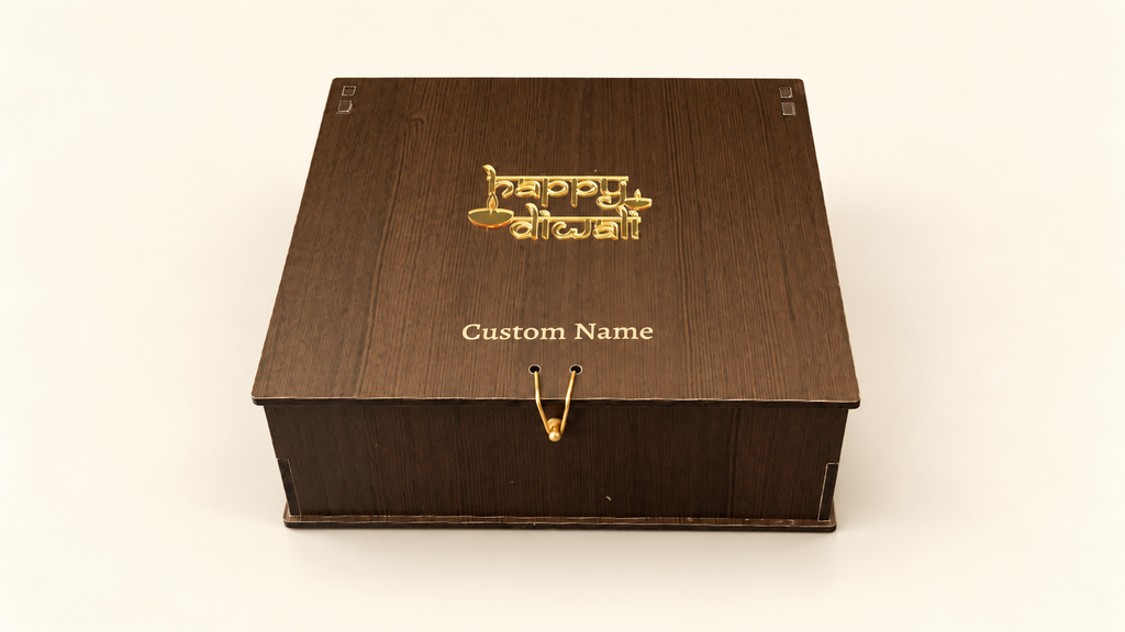 Horizontal Prelam MDF Diwali Box + 4 Glass Jars (100gm) — PDF product view 1