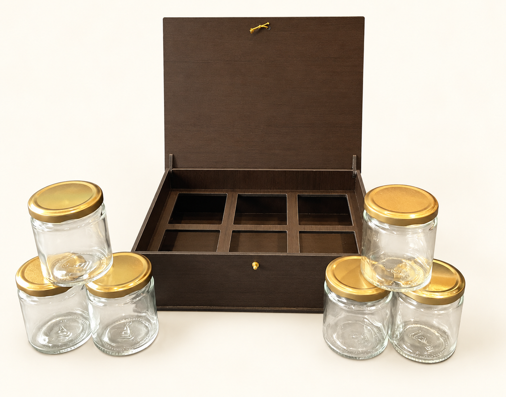 Horizontal Prelam MDF Diwali Box + 6 Glass Jars (100gm) — PDF product view 2