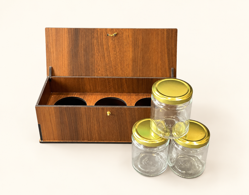 Vertical Prelam MDF Diwali Box + 3 Glass Jars (100gm) — PDF product view 2