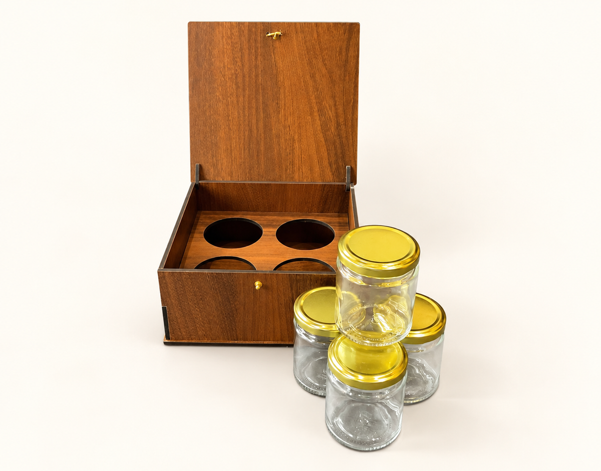 Vertical Prelam MDF Diwali Box + 4 Glass Jars (100gm) — PDF product view 2